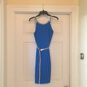 Blue dress with white/Black detail